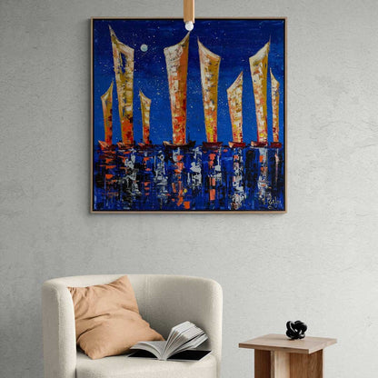 Mavi Sonsuzluk Yağlı Boya Tablosu