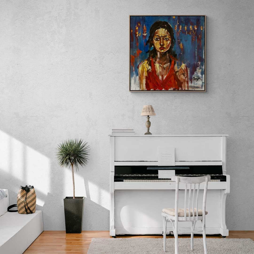 Kırmızı Mavi Yağlı Boya Tablosu