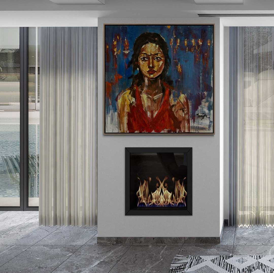 Kırmızı Mavi Yağlı Boya Tablosu