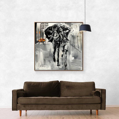 Sevgililer Arasında Yağlı Boya Tablosu