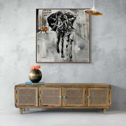 Sevgililer Arasında Yağlı Boya Tablosu