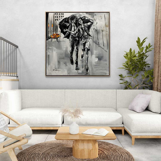 Sevgililer Arasında Yağlı Boya Tablosu