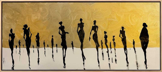 Çizgisel Figürler Yağlı Boya Tablosu