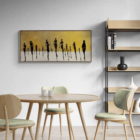 Çizgisel Figürler Yağlı Boya Tablosu