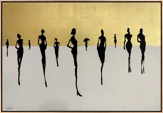 Silüetler ve İzler Yağlı Boya Tablosu