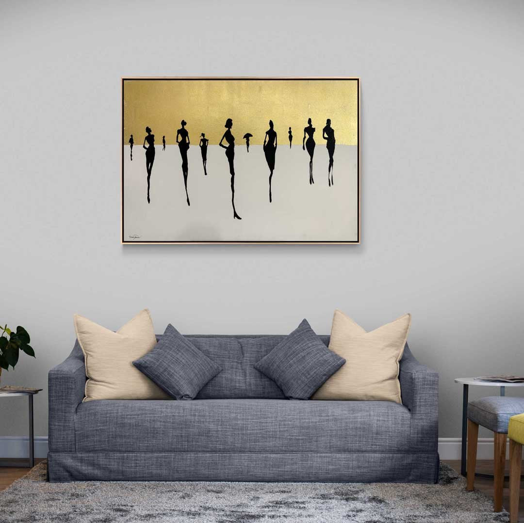 Silüetler ve İzler Yağlı Boya Tablosu