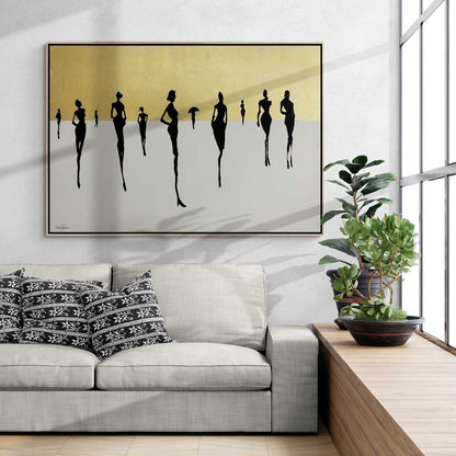 Silüetler ve İzler Yağlı Boya Tablosu