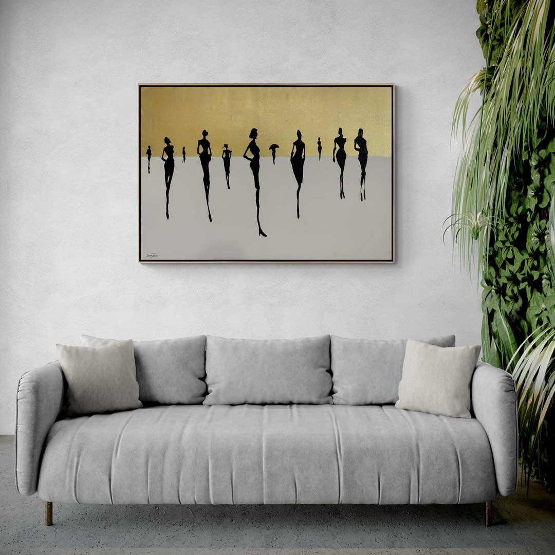 Silüetler ve İzler Yağlı Boya Tablosu