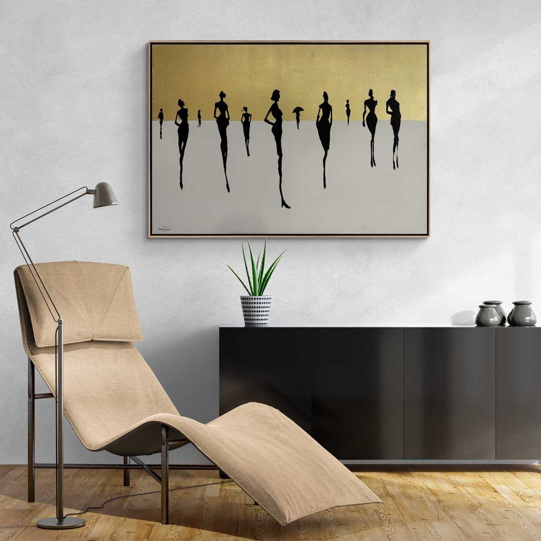 Silüetler ve İzler Yağlı Boya Tablosu