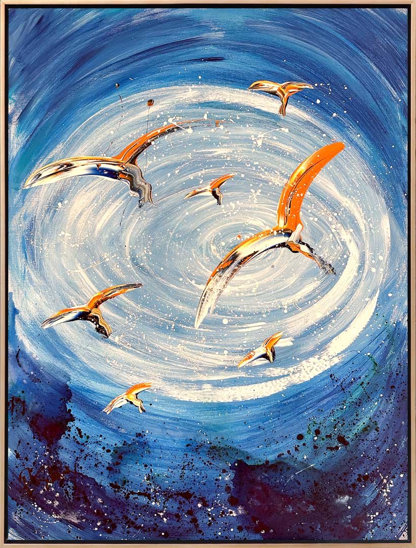 Turuncu Kanatlar Yağlı Boya Tablosu