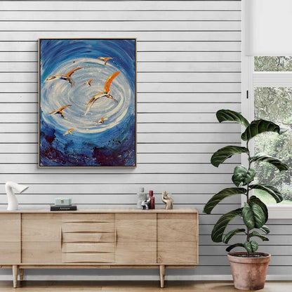 Turuncu Kanatlar Yağlı Boya Tablosu