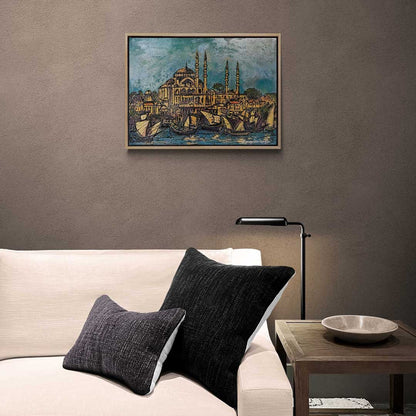 Yeni Cami ve Yelkeniler Yağlı Boya Tablosu