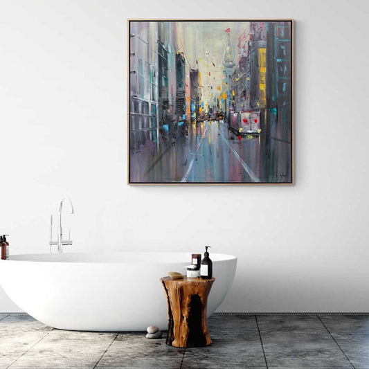 Caddede Yansımalar Yağlı Boya Tablosu