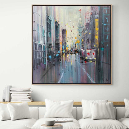 Caddede Yansımalar Yağlı Boya Tablosu