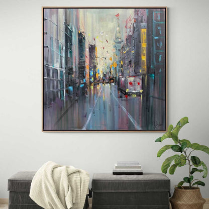 Caddede Yansımalar Yağlı Boya Tablosu