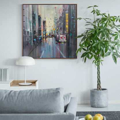 Caddede Yansımalar Yağlı Boya Tablosu