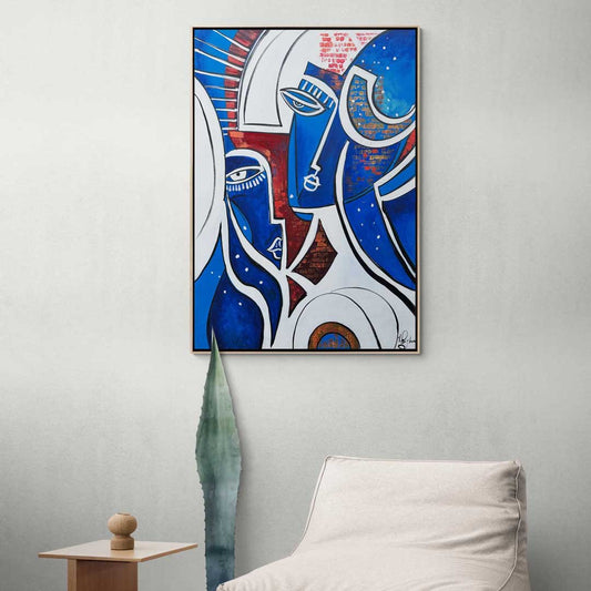 Maskeli Yüzler Yağlı Boya Tablosu