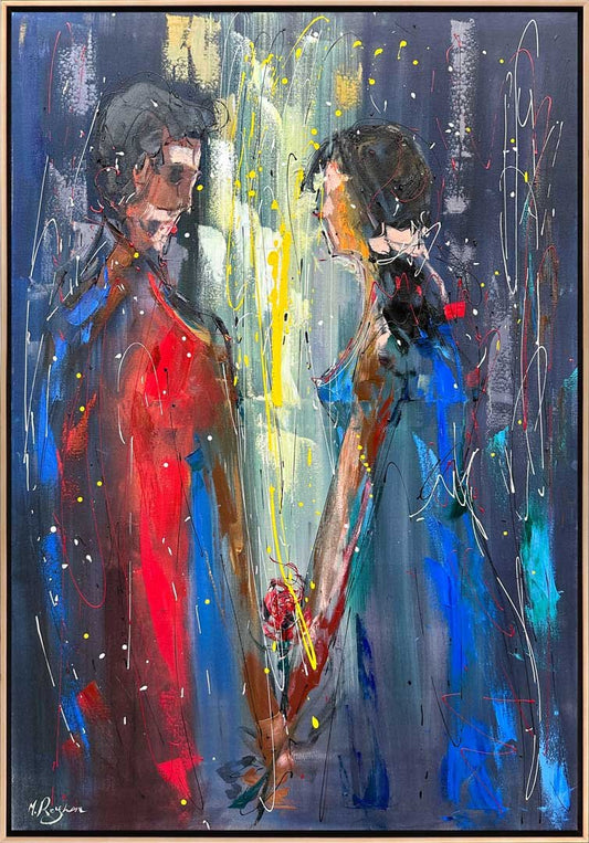 Kavuşan Ellerimiz Yağlı Boya Tablosu