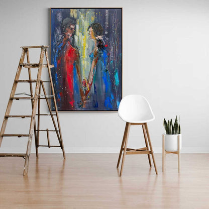 Kavuşan Ellerimiz Yağlı Boya Tablosu