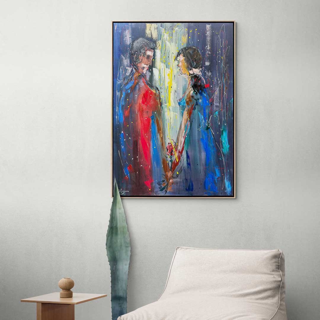 Kavuşan Ellerimiz Yağlı Boya Tablosu