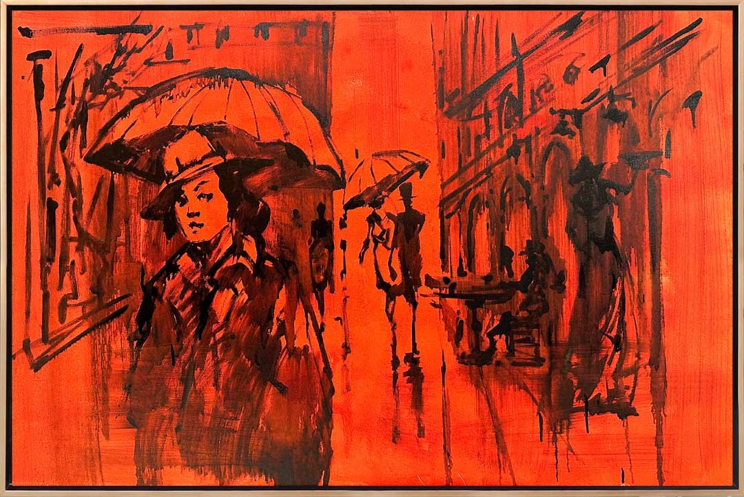 Turuncu Sokağın Sırrı Yağlı Boya Tablosu