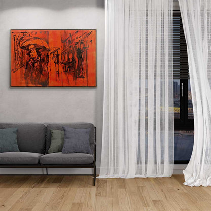 Turuncu Sokağın Sırrı Yağlı Boya Tablosu