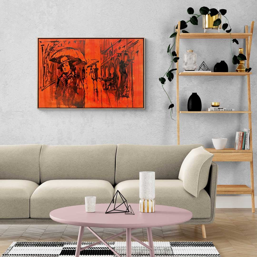 Turuncu Sokağın Sırrı Yağlı Boya Tablosu