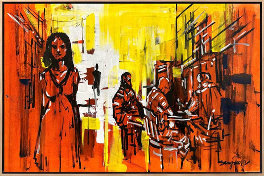 Sokaktaki Yalnız Yağlı Boya Tablosu