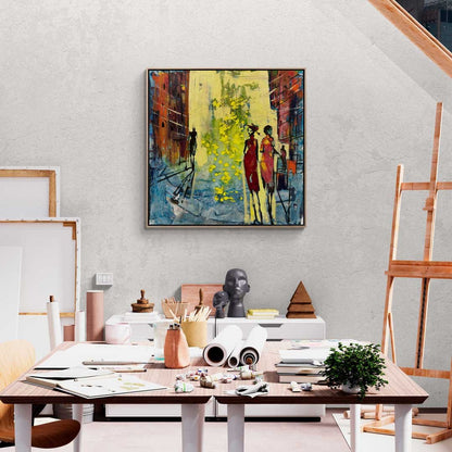 Renkli Karmaşa Yağlı Boya Tablosu