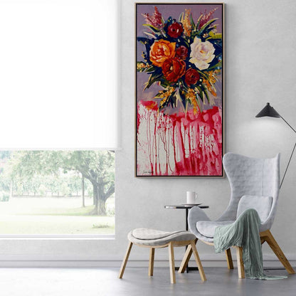 Bir Demet Çiçek Yağlı Boya Tablosu