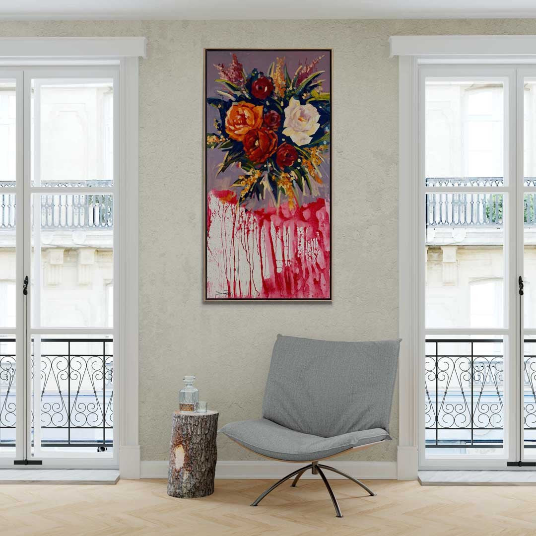 Bir Demet Çiçek Yağlı Boya Tablosu