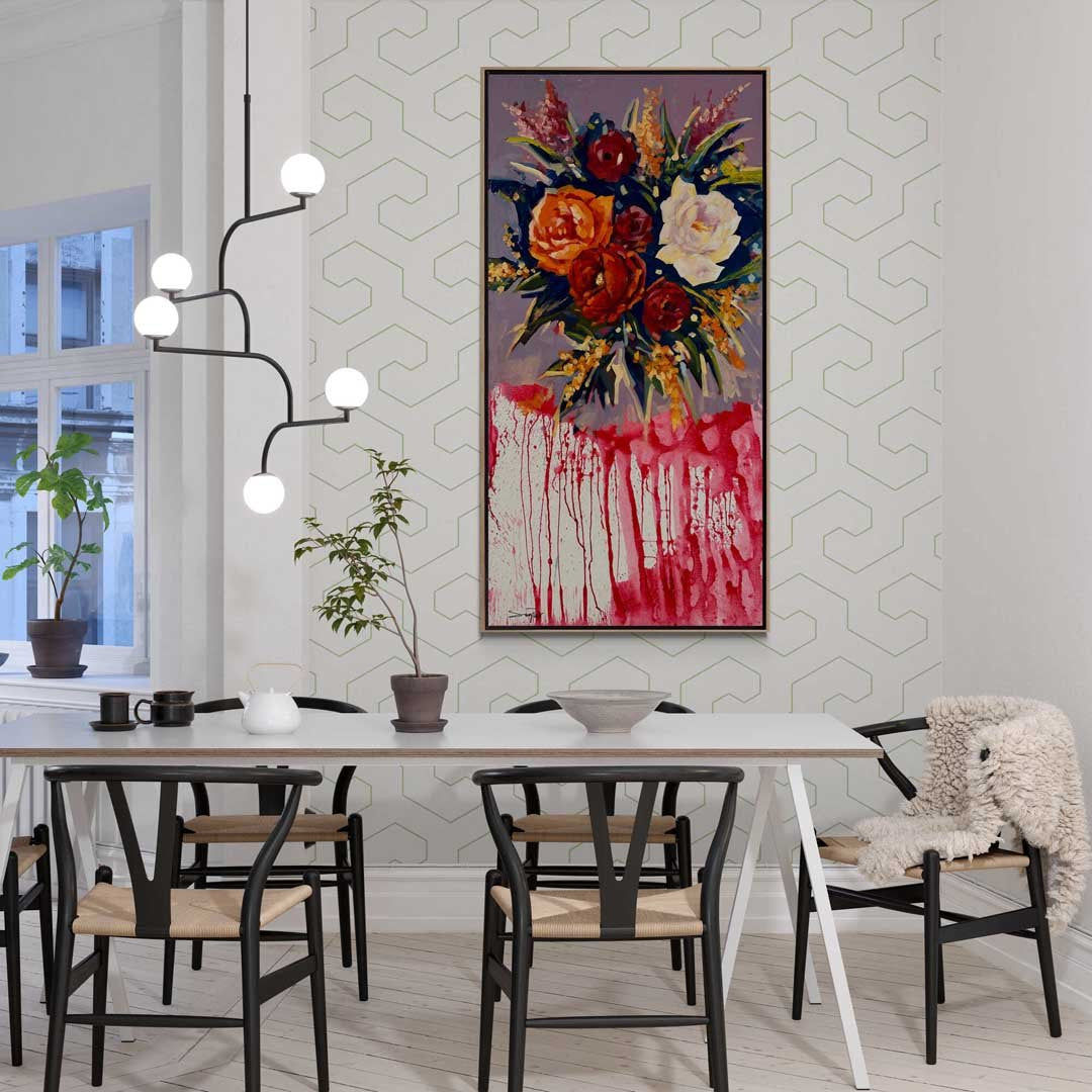 Bir Demet Çiçek Yağlı Boya Tablosu