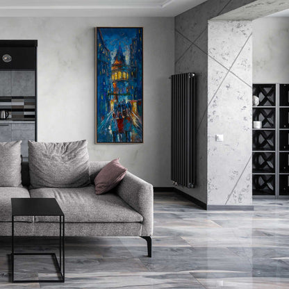 Mavi Rüyaların Sokağı Yağlı Boya Tablosu