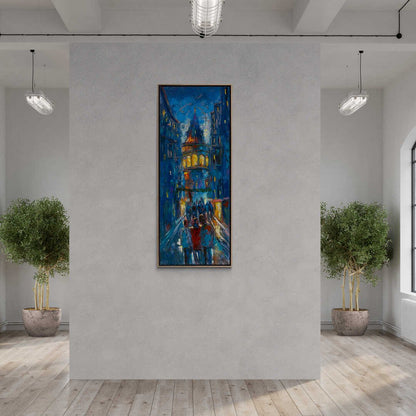 Mavi Rüyaların Sokağı Yağlı Boya Tablosu