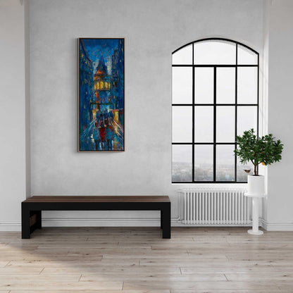 Mavi Rüyaların Sokağı Yağlı Boya Tablosu