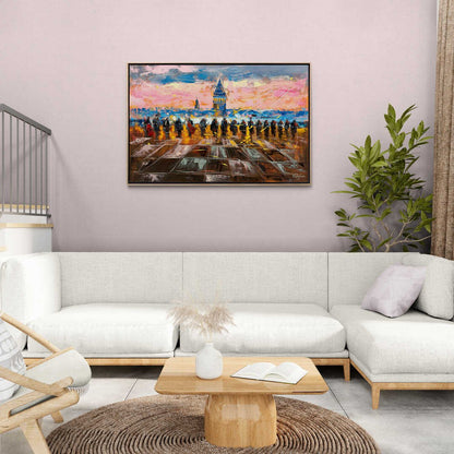 Galata'da Akustik Serenat Yağlı Boya Tablosu