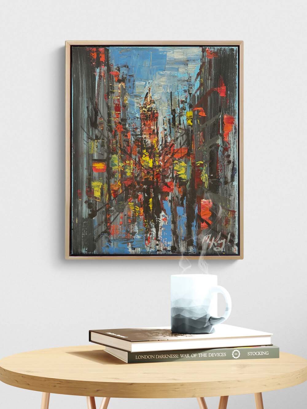 Galata Kulesi Yansıması Yağlı Boya Tablosu