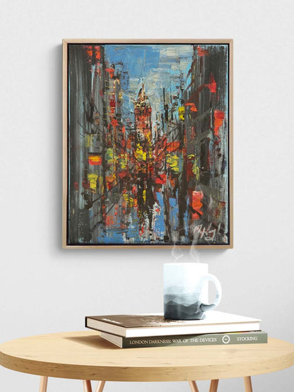 Galata Kulesi Yansıması Yağlı Boya Tablosu