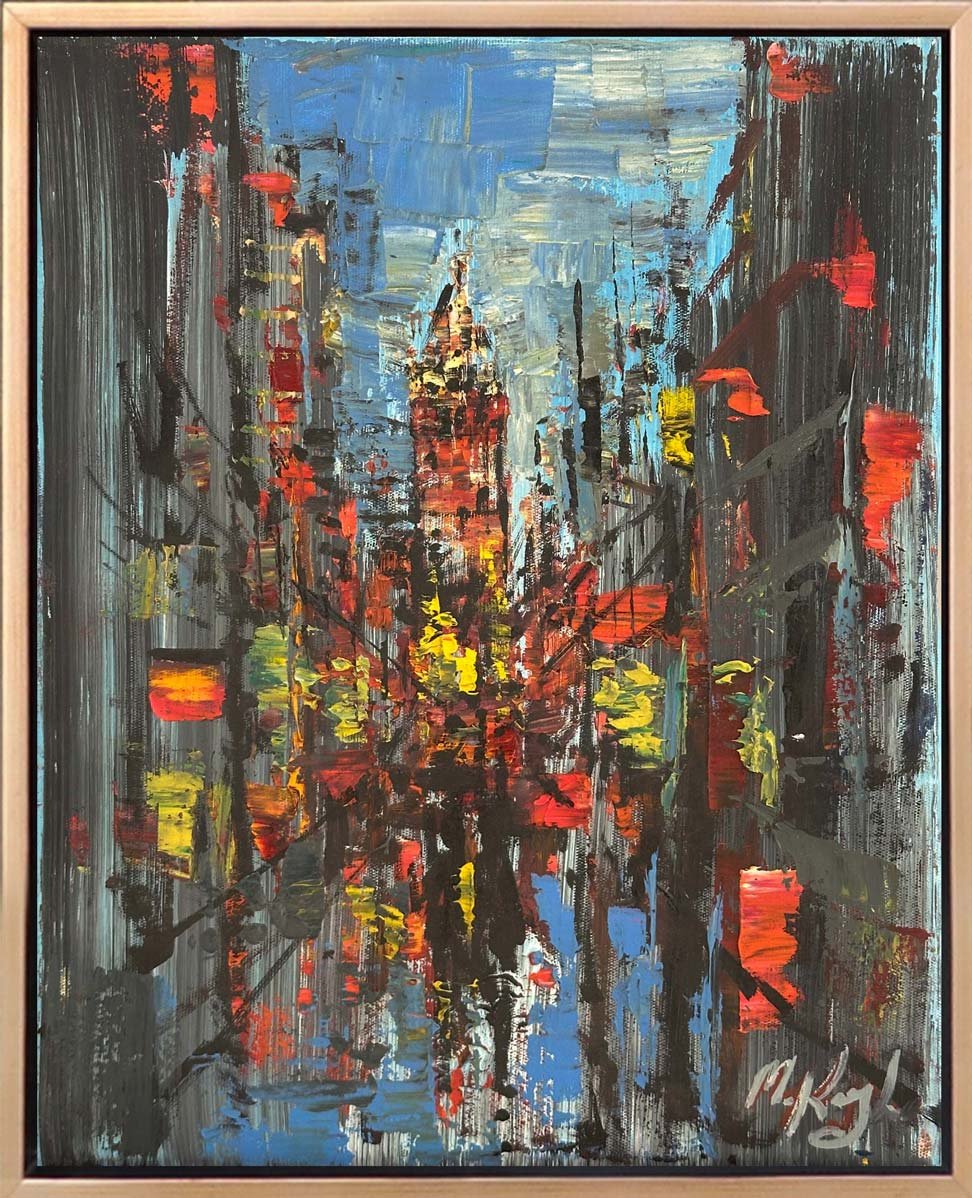 Galata Kulesi Yansıması Yağlı Boya Tablosu