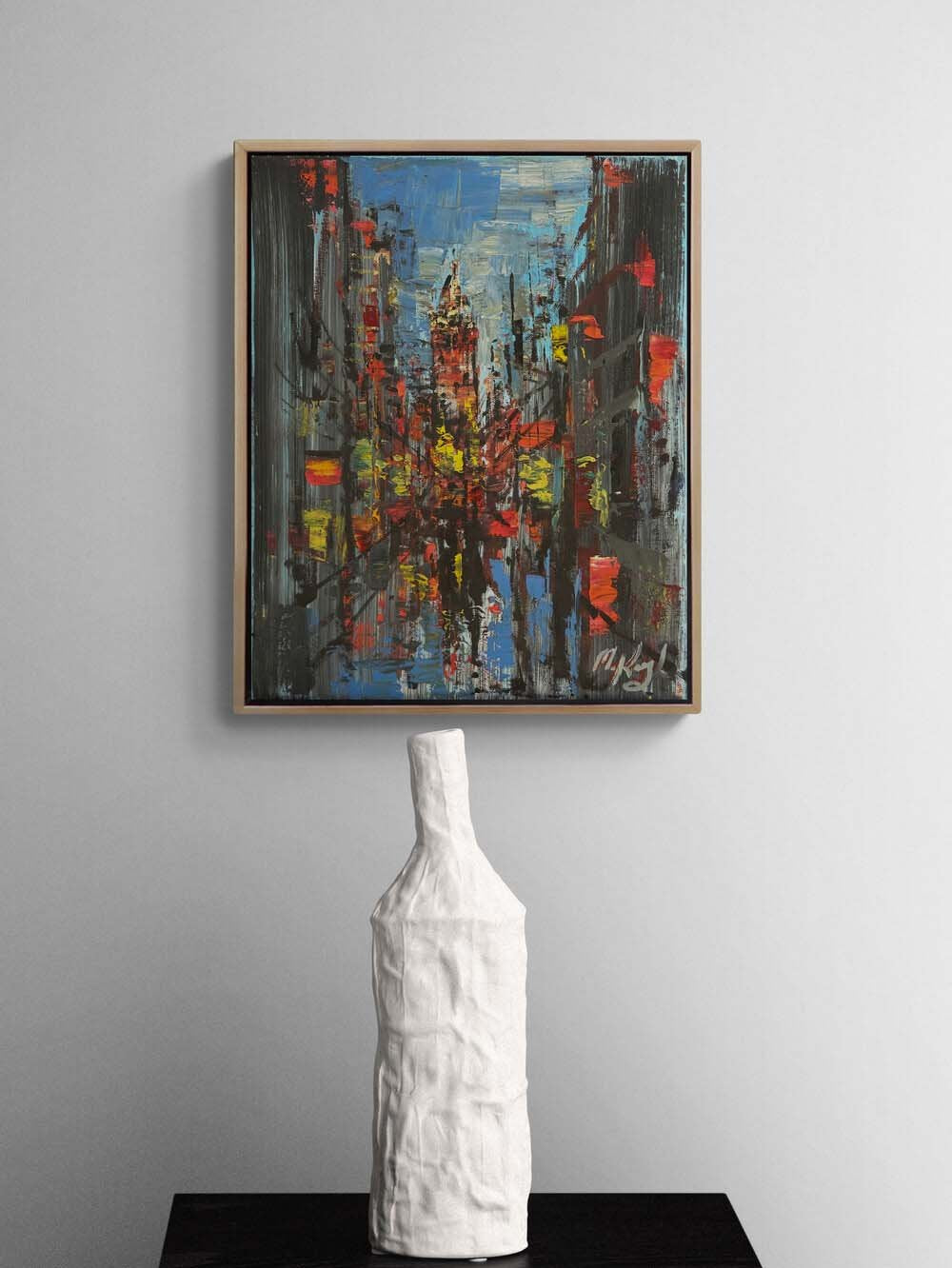 Galata Kulesi Yansıması Yağlı Boya Tablosu