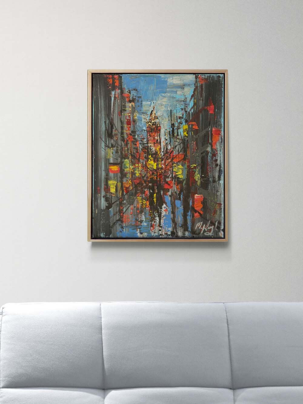 Galata Kulesi Yansıması Yağlı Boya Tablosu