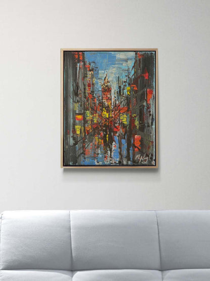 Galata Kulesi Yansıması Yağlı Boya Tablosu