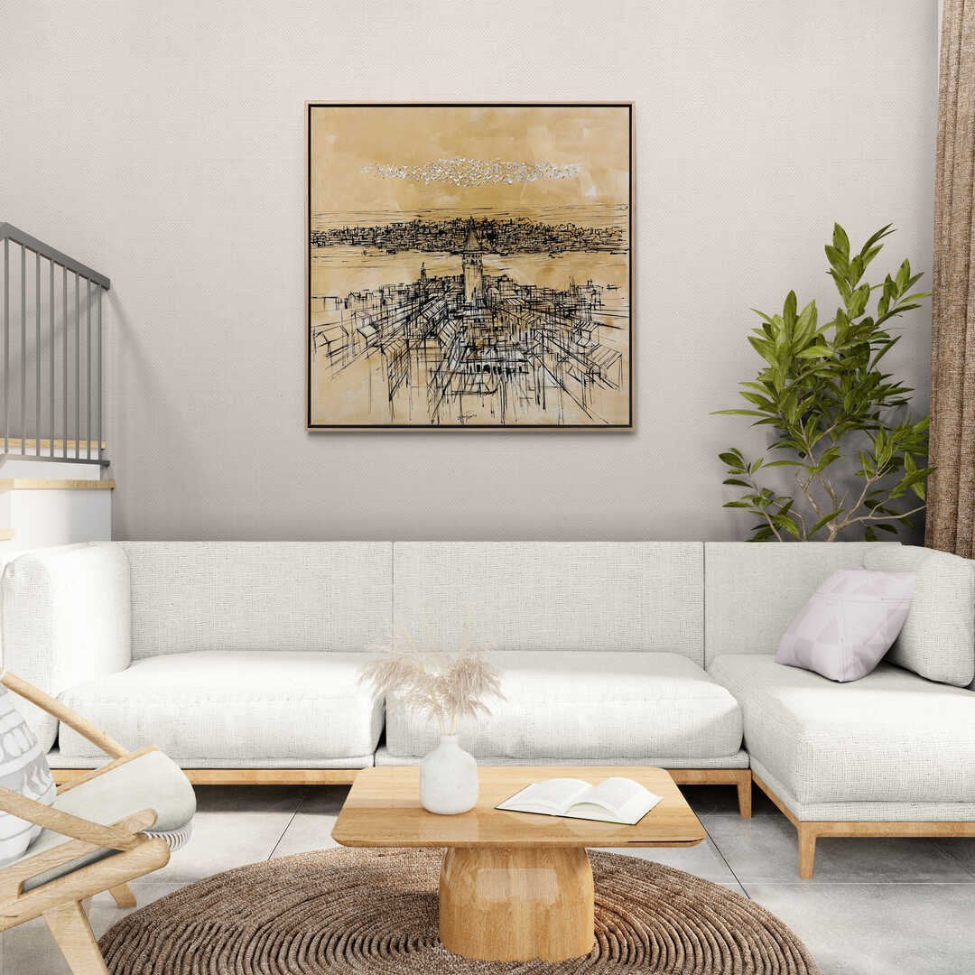 Uzakta Bir Bakış; Galata Yağlı Boya Tablosu