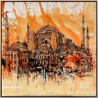 Ayasofya'nın Işığında Yağlı Boya Tablosu