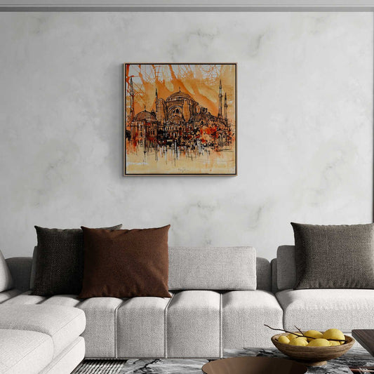 Ayasofya'nın Işığında Yağlı Boya Tablosu