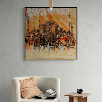 Ayasofya'nın Işığında Yağlı Boya Tablosu