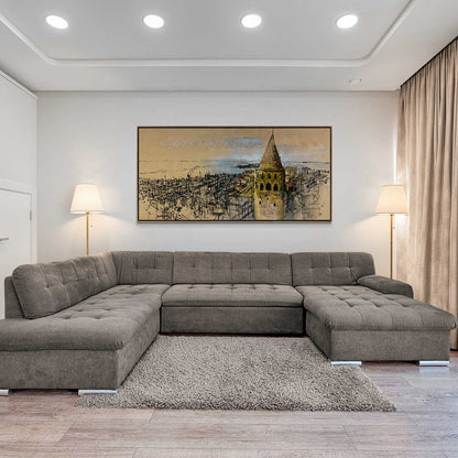 Galata'nın Görkemli Silueti Yağlı Boya Tablosu