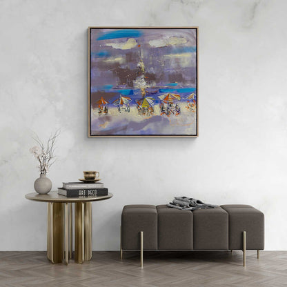 Soyut Denizdeki Sessiz Şarkı Kız Kulesi Yağlı Boya Tablosu