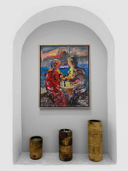 Boğazda Çiftler Yağlı Boya Tablosu