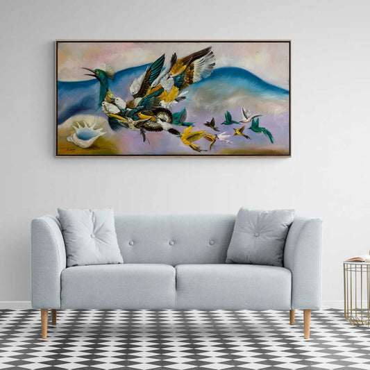 Simurg'un Rüyası Yağlı Boya Tablosu